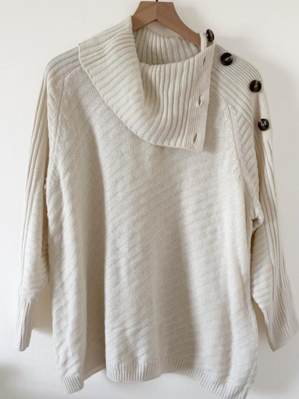 Dressbarn Cowl Neck Sweater with Buttons size XL